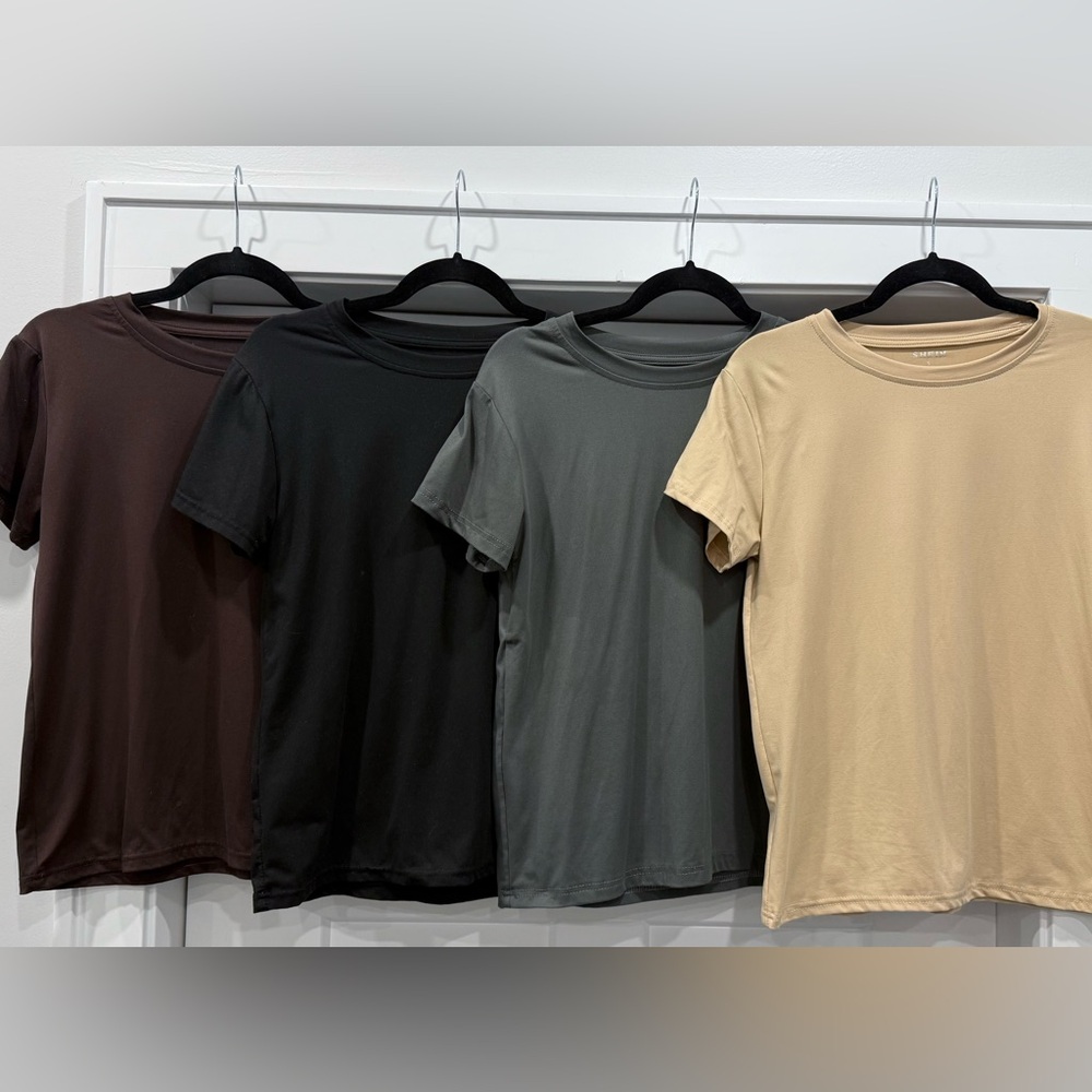 SHEIN • Neutral Basics T-Shirt Bundle (4)